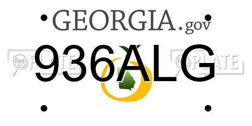 936ALG Georgia License Plate