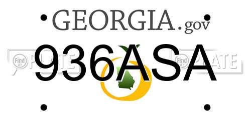936ASA Georgia License Plate