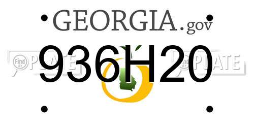 936H20 Georgia License Plate