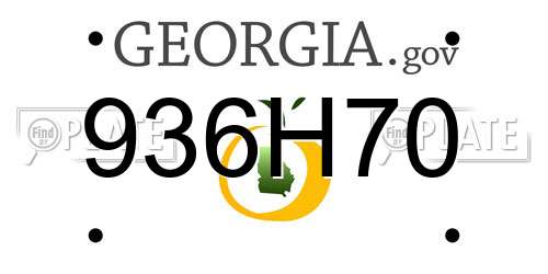 936H70 Georgia License Plate