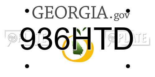 936HTD Georgia License Plate
