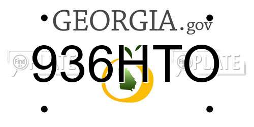936HTO Georgia License Plate