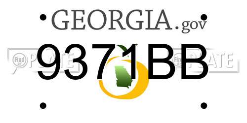 9371BB Georgia License Plate