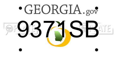 9371SB Georgia License Plate
