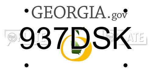 937DSK Georgia License Plate