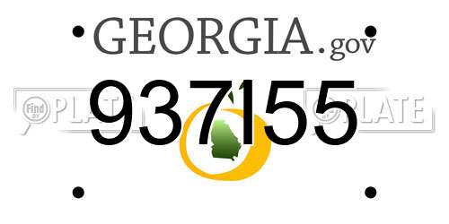 937I55 Georgia License Plate