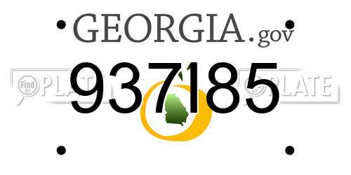 937I85 Georgia License Plate
