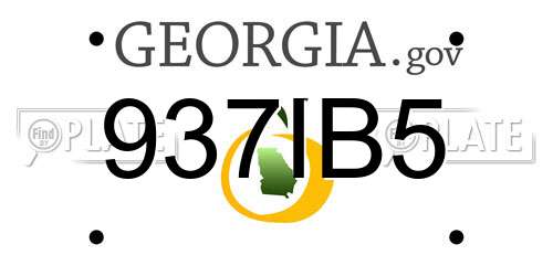 937IB5 Georgia License Plate
