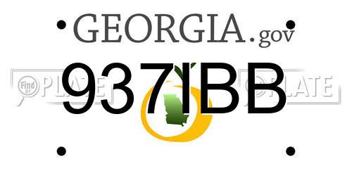 937IBB Georgia License Plate