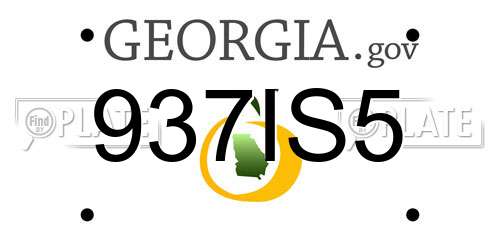 937IS5 Georgia License Plate
