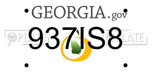937IS8 Georgia License Plate