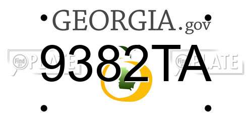 9382TA Georgia License Plate