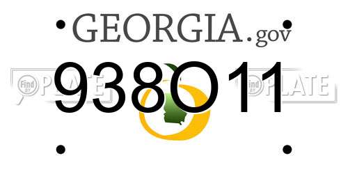 938O11 Georgia License Plate