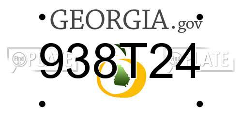 938T24 Georgia License Plate