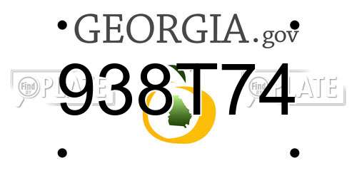 938T74 Georgia License Plate