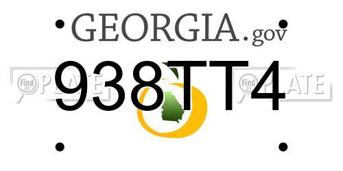 938TT4 Georgia License Plate