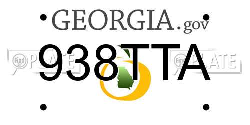 938TTA Georgia License Plate