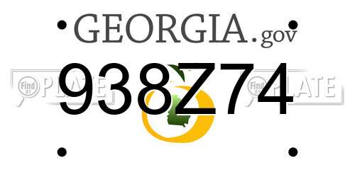 938Z74 Georgia License Plate