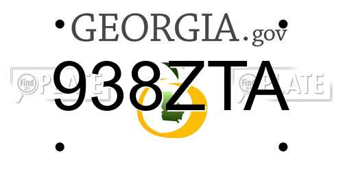 938ZTA Georgia License Plate