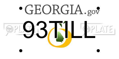 93TILL Georgia License Plate