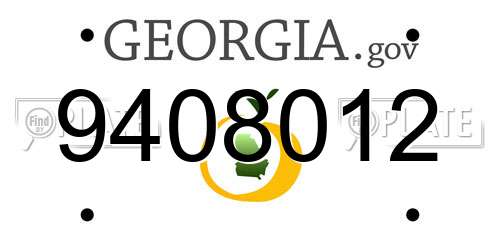 9408012 Georgia License Plate