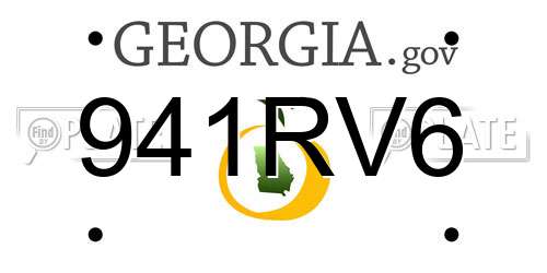 941RV6 Georgia License Plate