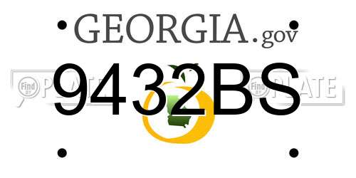9432BS Georgia License Plate