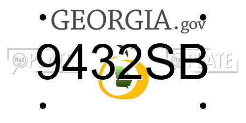 9432SB Georgia License Plate