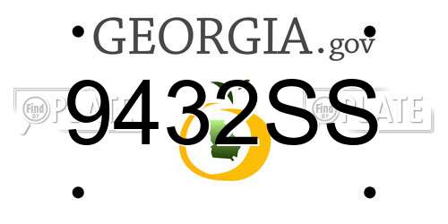 9432SS Georgia License Plate