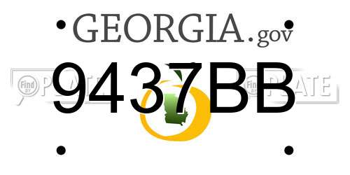 9437BB Georgia License Plate