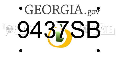 9437SB Georgia License Plate