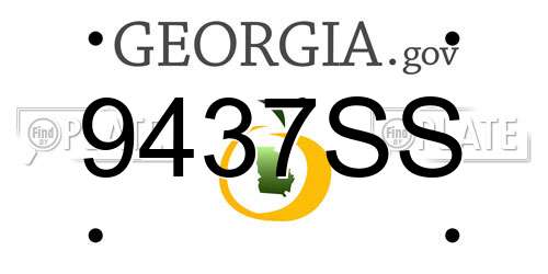 9437SS Georgia License Plate
