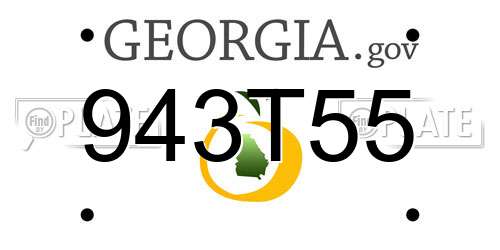 943T55 Georgia License Plate