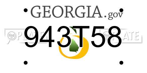 943T58 Georgia License Plate