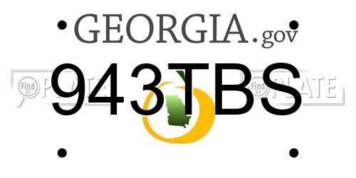 943TBS Georgia License Plate