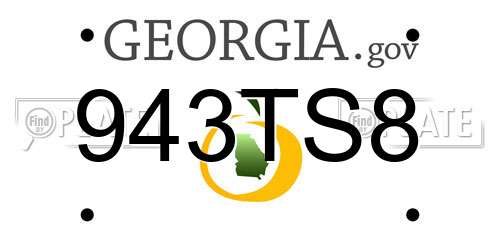 943TS8 Georgia License Plate