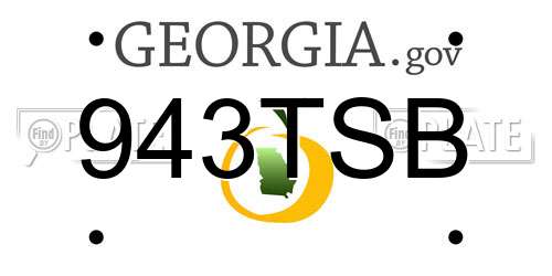 943TSB Georgia License Plate