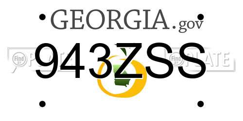 943ZSS Georgia License Plate