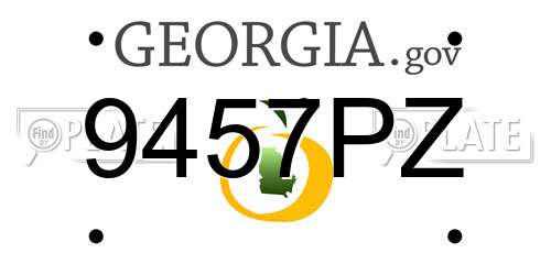 9457PZ Georgia License Plate