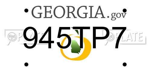 945TP7 Georgia License Plate