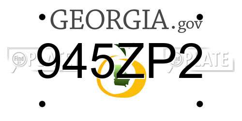 945ZP2 Georgia License Plate