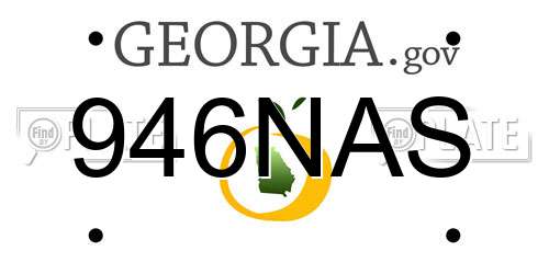 946NAS Georgia License Plate