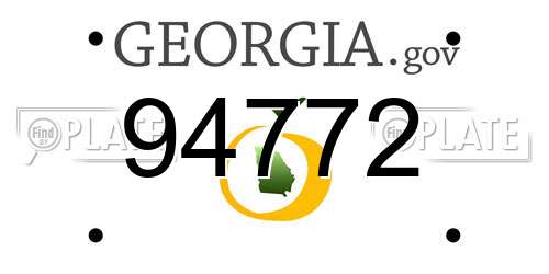 94772 Georgia License Plate