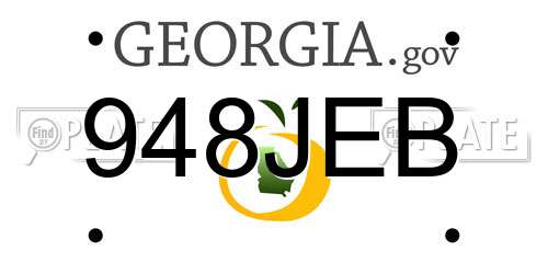 948JEB Georgia License Plate