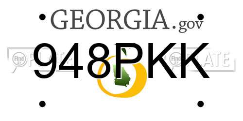 948PKK Georgia License Plate