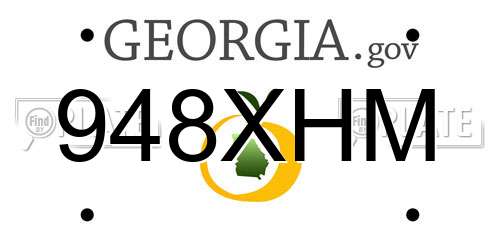 948XHM Georgia License Plate