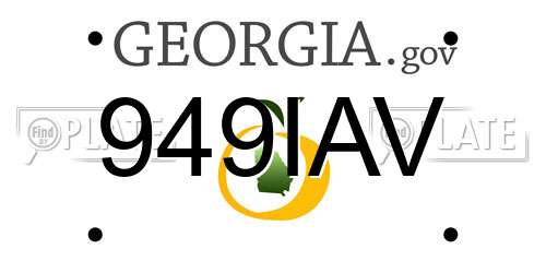 949IAV Georgia License Plate