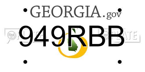 949RBB Georgia License Plate