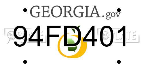 94FD401 Georgia License Plate