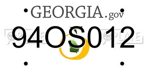 94OS012 Georgia License Plate